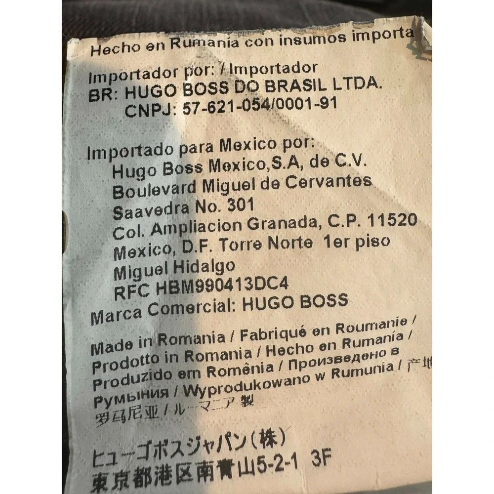Hugo‎ Boss Green Straight Leg Jeans Men 36x32 Gray Stretch Designer Denim